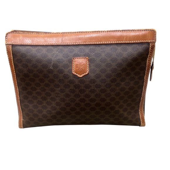 Authentic Celine Brown Clutch Preowned As Is Broken zipper Pull - Picture 1 of 12